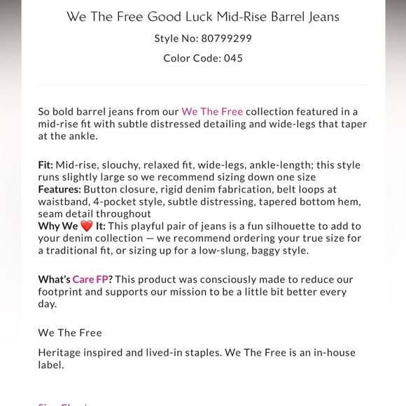 Free People Good Luck Mid Rise Barrel Jeans - Picture 6 of 7